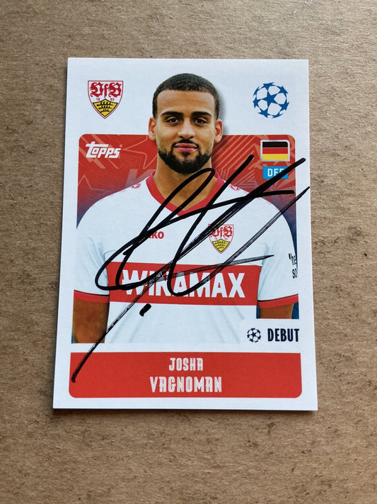 Josha Vagnoman, Germany 🇩🇪 VfB Stuttgart 2024/25 Topps hand signed - Autographs-World