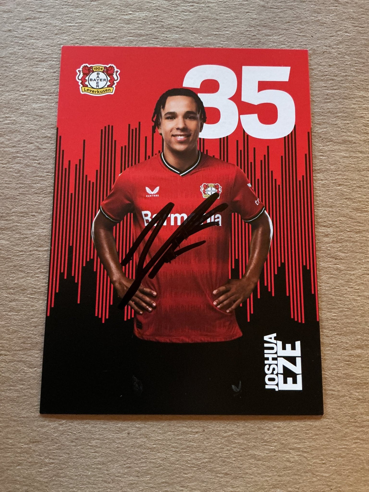 Joshua Eze, Germany 🇩🇪 Bayer 04 Leverkusen 2022/23 hand signed - Autographs-World