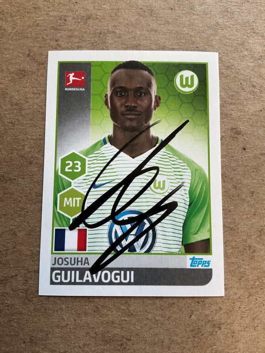 Joshua Guilavogui, France 🇫🇷 VfL Wolfsburg 2017/18 Topps hand signed - Autographs-World