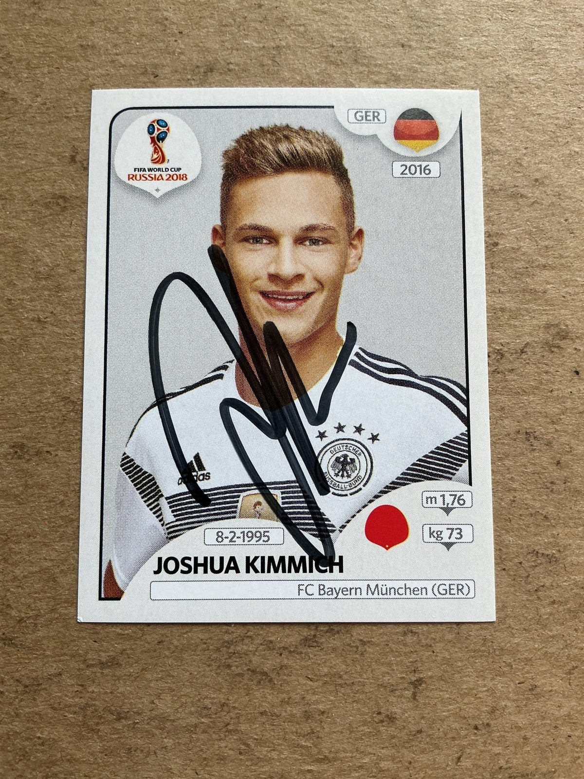 Joshua Kimmich, Germany 🇩🇪 FIFA World Cup 2018 Panini hand signed - Autographs-World