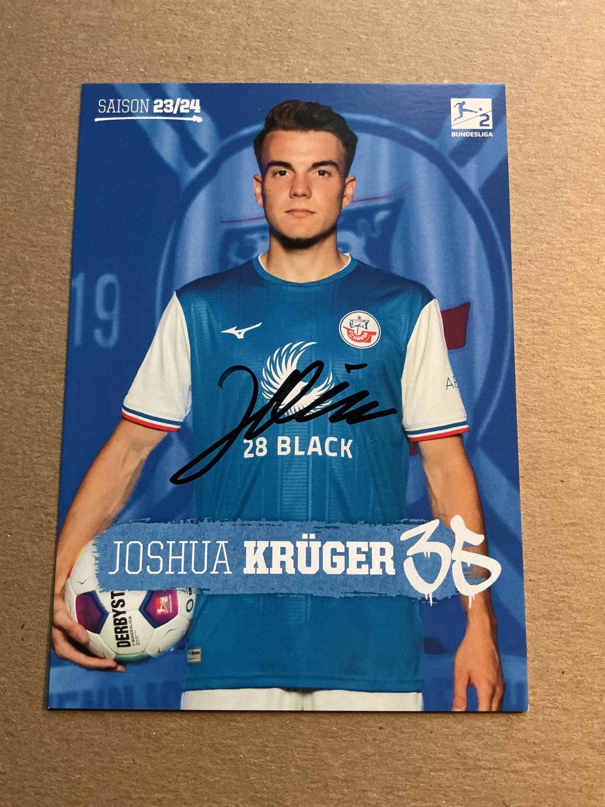 Joshua Krüger, Germany 🇩🇪 Hansa Rostock 2023/24 hand signed - Autographs-World