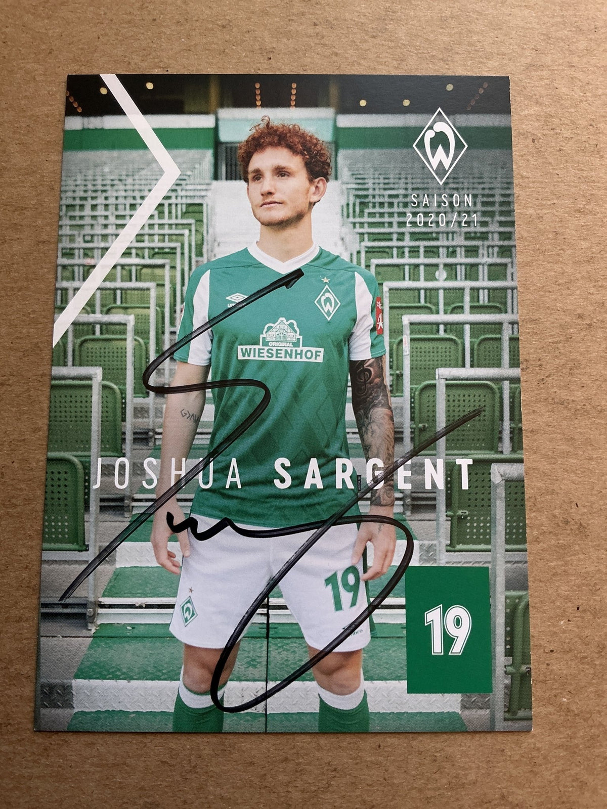 Joshua Sargent, USA 🇺🇸 SV Werder Bremen 2020/21 hand signed - Autographs-World