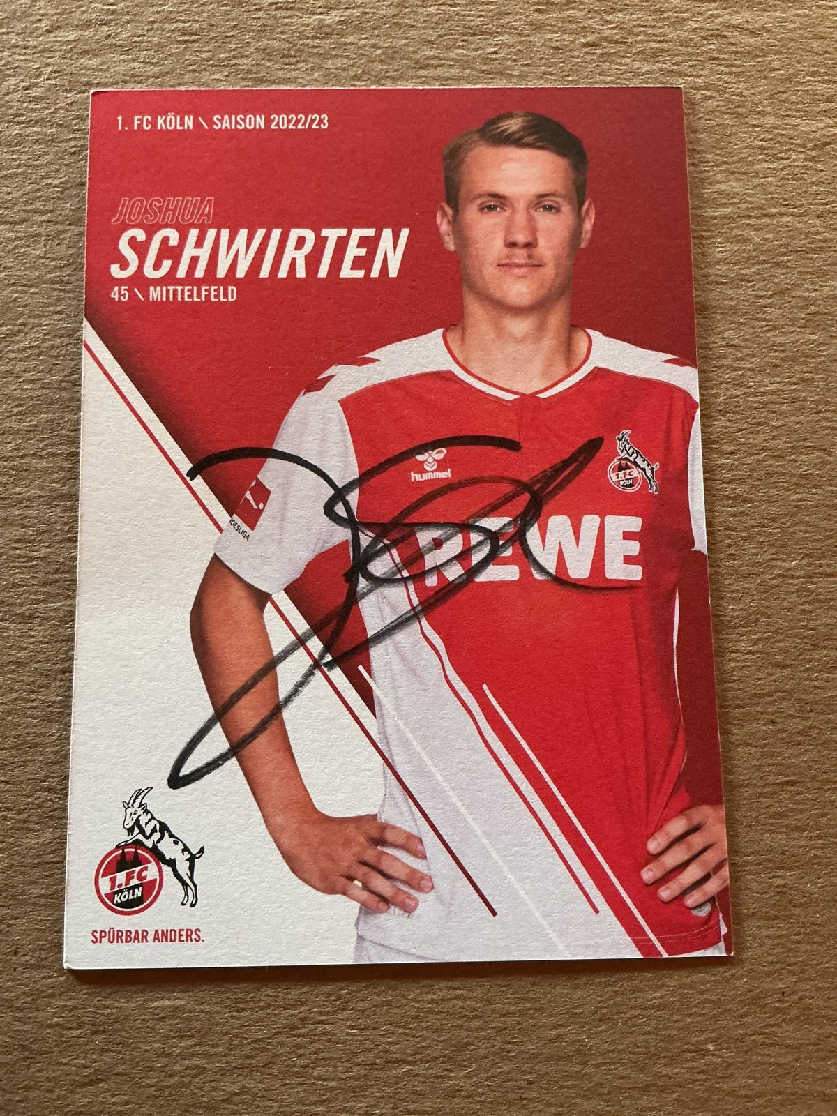 Joshua Schwirten, Germany 🇩🇪 1.FC Köln 2022/23 hand signed - Autographs-World