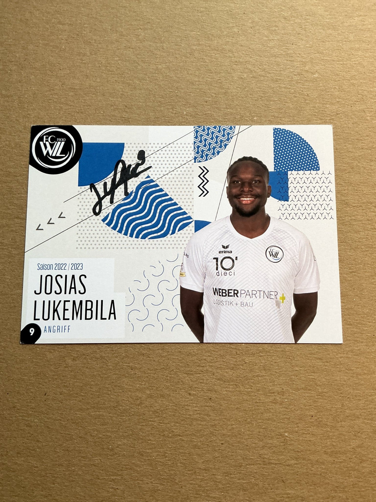 Josias Lukembila, Switzerland 🇨🇭 FC Wil 2022/23 hand signed - Autographs-World