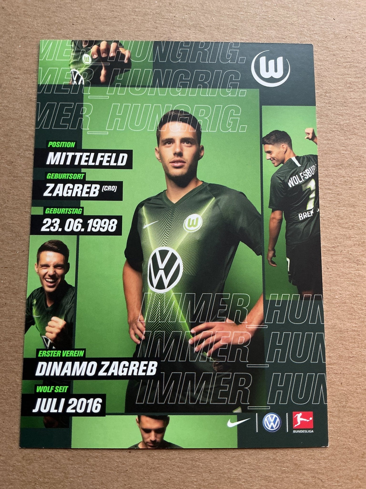 Josip Brekalo, Croatia 🇭🇷 VfL Wolfsburg 2019/20 hand signed - Autographs-World
