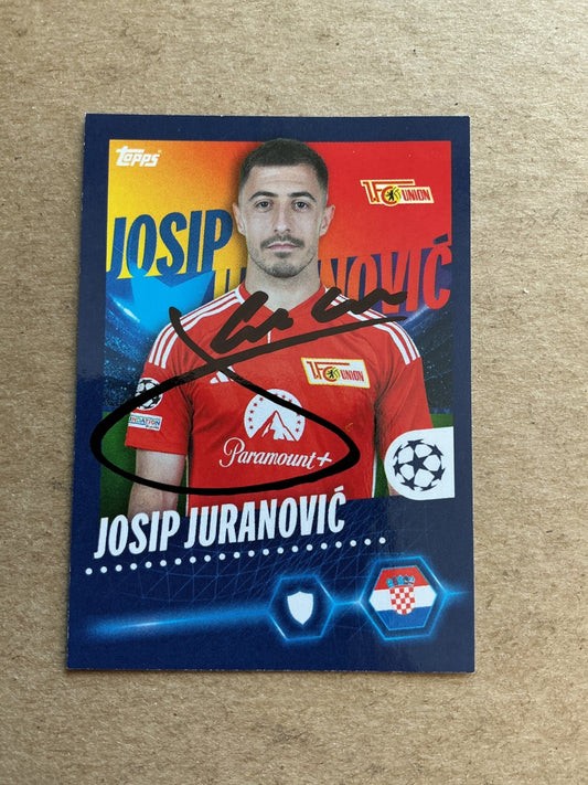 Josip Juranovic, Croatia 🇭🇷 1.FC Union Berlin 2023/24 Topps hand signed - Autographs-World