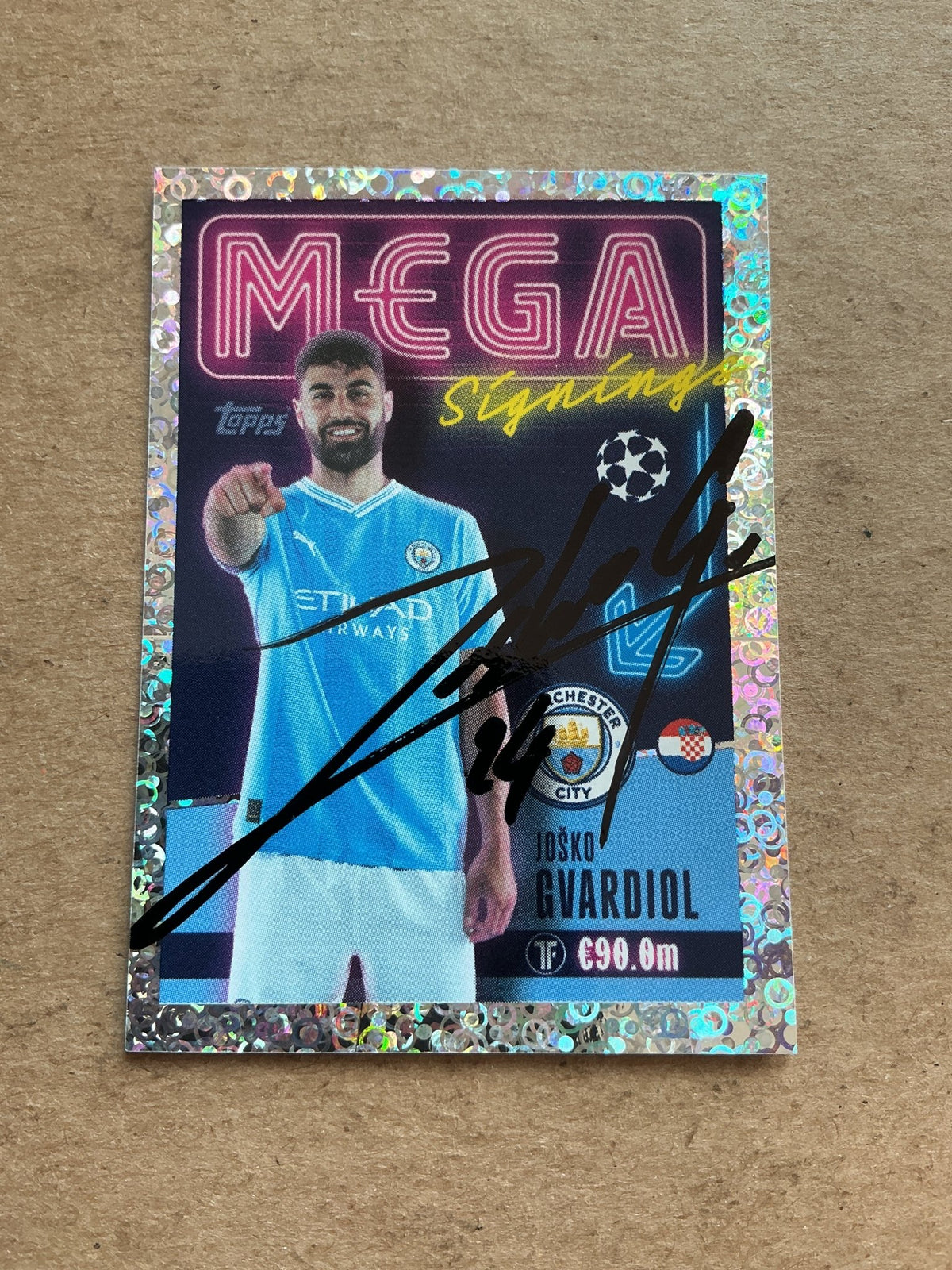 Joško Gvardiol, Croatia 🇭🇷 Manchester City 2023/24 Topps hand signed - Autographs-World