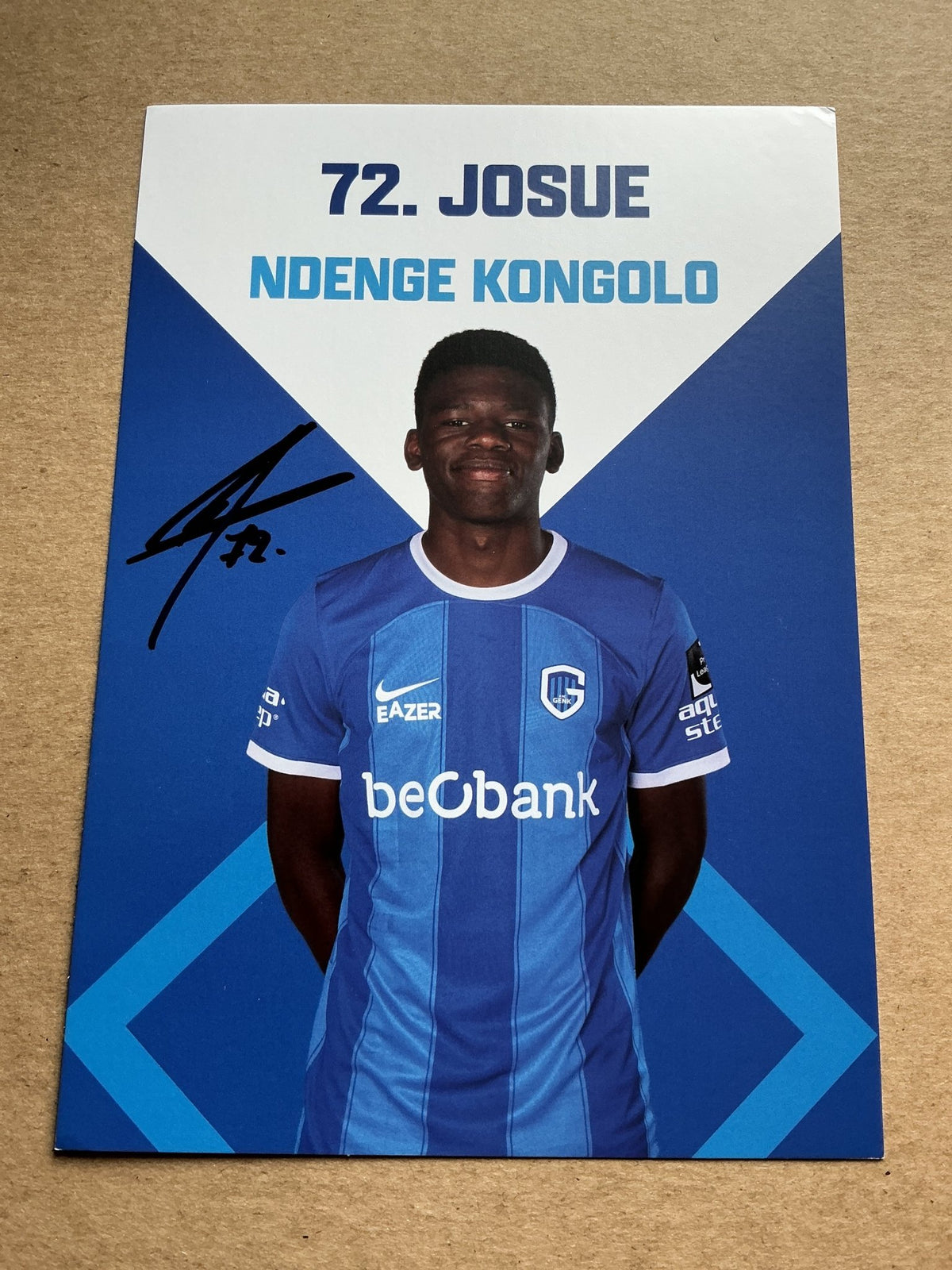 Josue Ndenge Kongolo, Belgium 🇧🇪 KRC Genk 2023/24 hand signed - Autographs-World