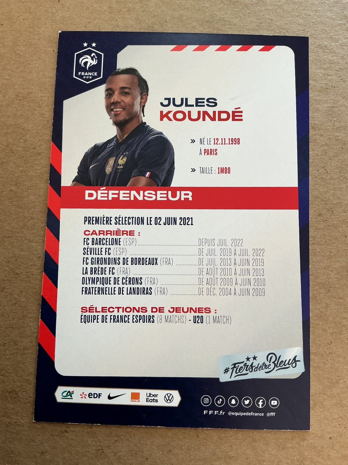 Joules Kounde, France 🇫🇷 FIFA World Cup 2022 hand signed - Autographs-World