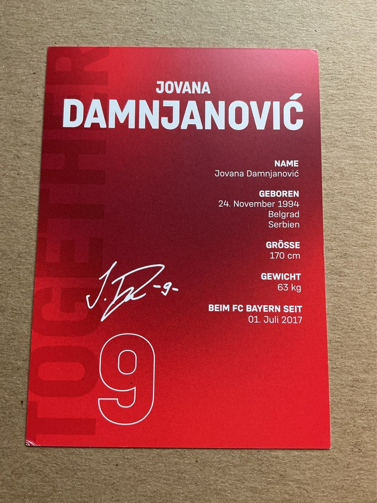 Jovana Damnjanović, Serbia 🇷🇸 FC Bayern München 2021/22 hand signed - Autographs-World