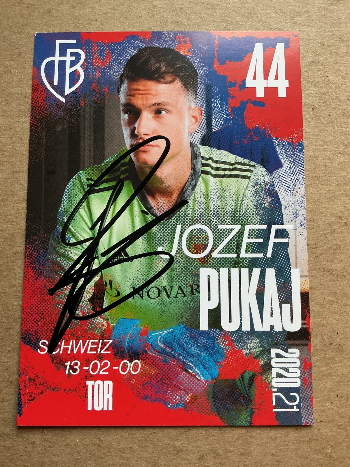 Jozef Pukaj, Switzerland 🇨🇭FC Basel 2020/21 hand signed - Autographs-World