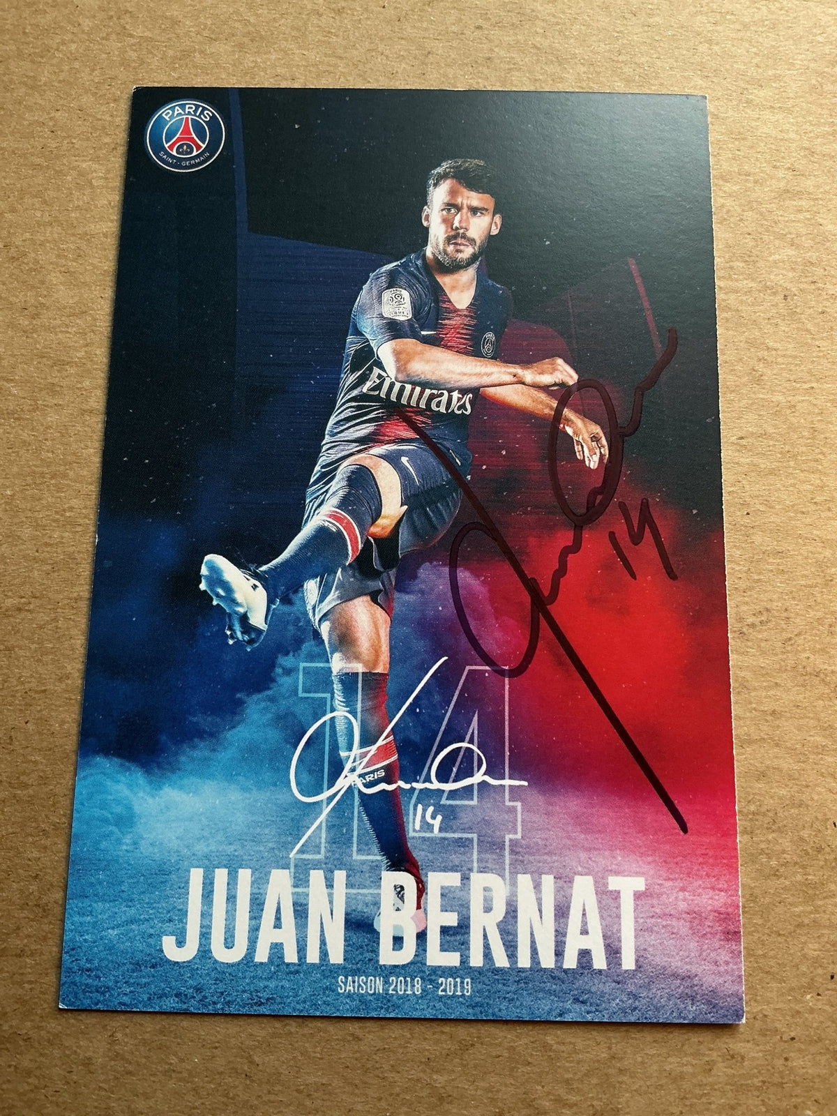 Juan Bernat, Spain 🇪🇸 Paris Saint-Germain 2018/19 hand signed - Autographs-World