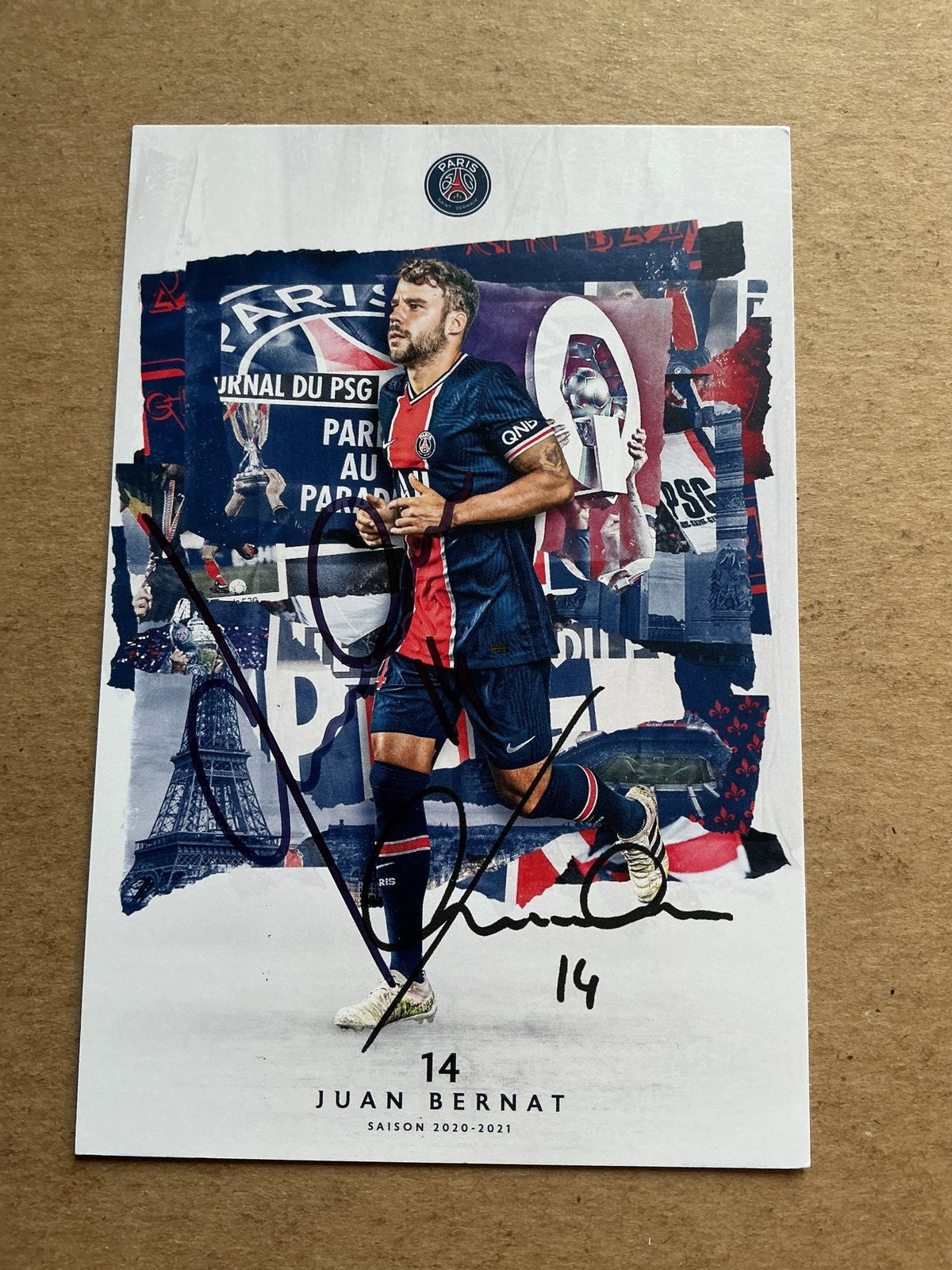 Juan Bernat, Spain 🇪🇸 Paris Saint-Germain 2020/21 hand signed - Autographs-World