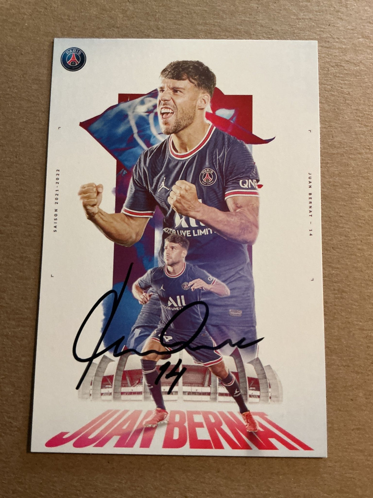 Juan Bernat, Spain 🇪🇸 Paris Saint-Germain 2021/22 hand signed - Autographs-World