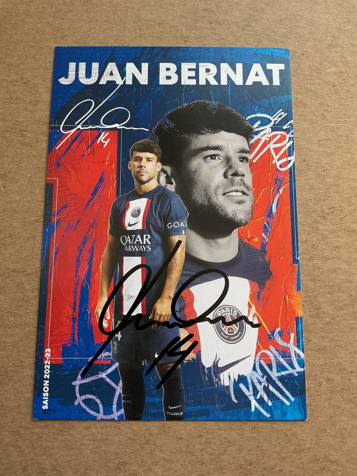 Juan Bernat, Spain 🇪🇸 Paris Saint-Germain 2022/23 hand signed - Autographs-World