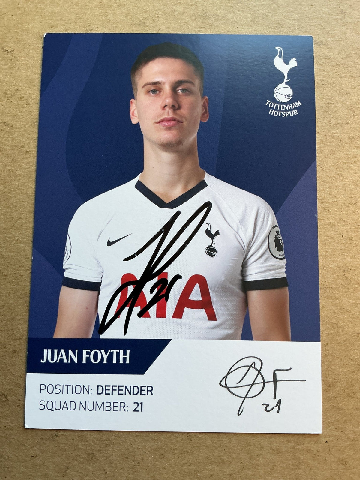 Juan Foyth, Argentina 🇦🇷 Tottenham Hotspur FC 2019/20 hand signed - Autographs-World