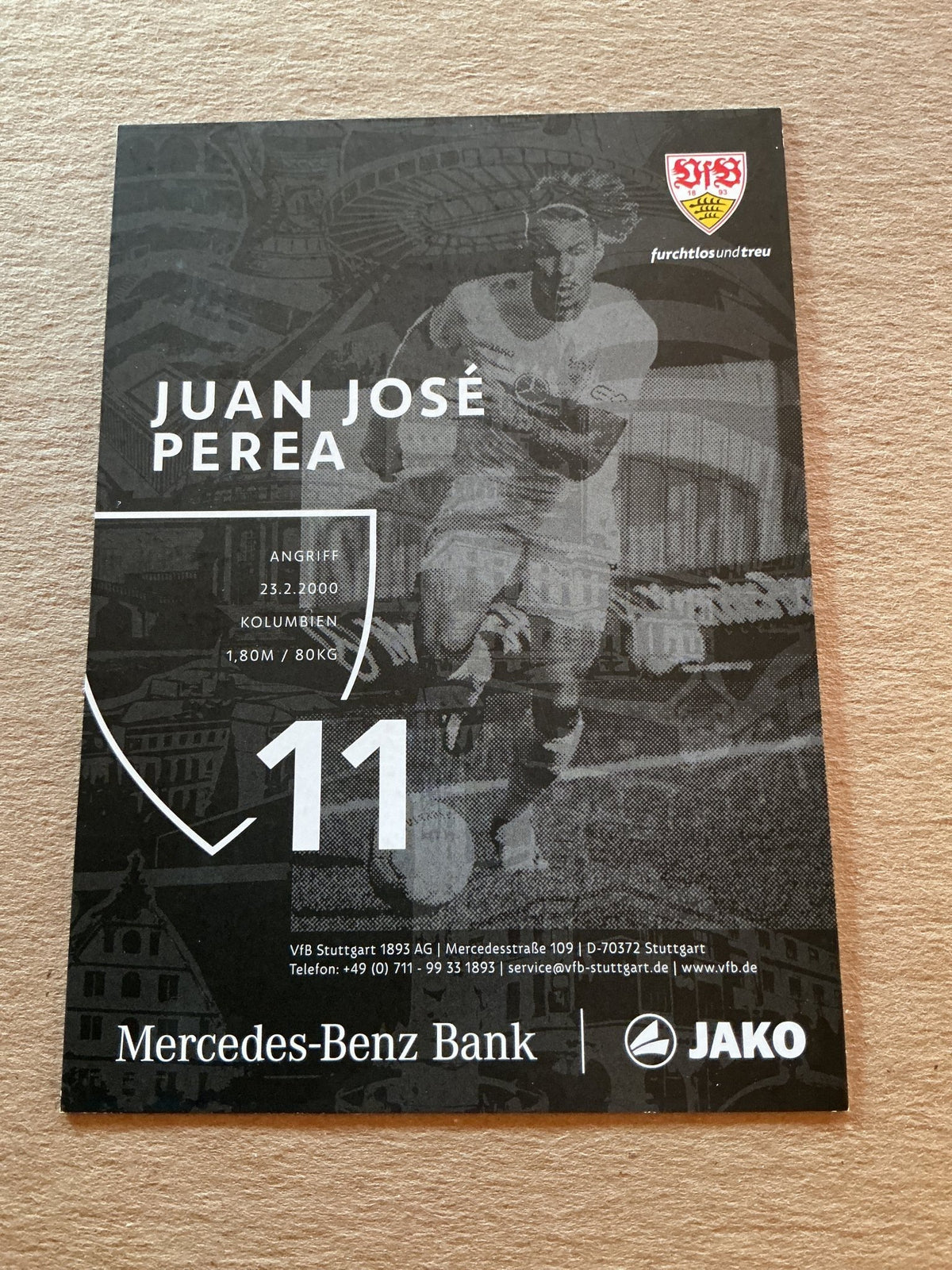 Juan José Perea, Colombia 🇨🇴 VfB Stuttgart 2022/23 hand signed - Autographs-World