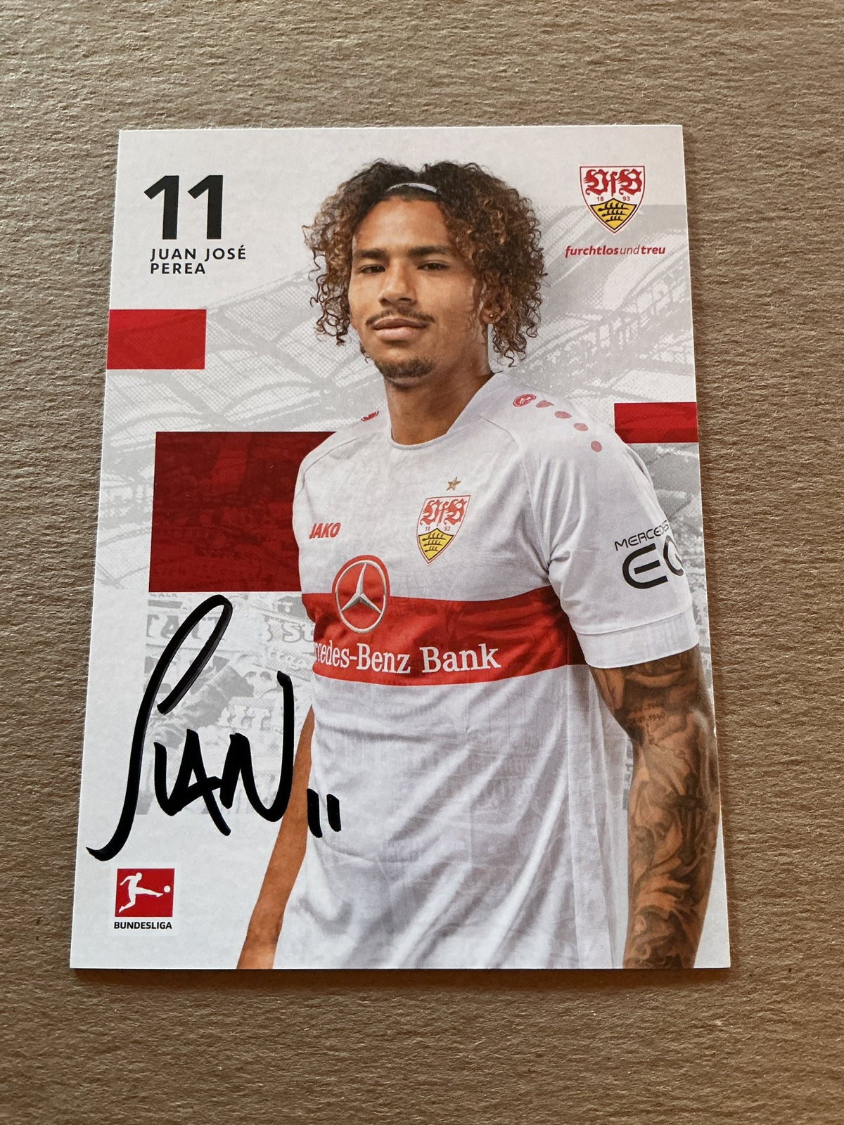 Juan José Perea, Colombia 🇨🇴 VfB Stuttgart 2022/23 hand signed - Autographs-World