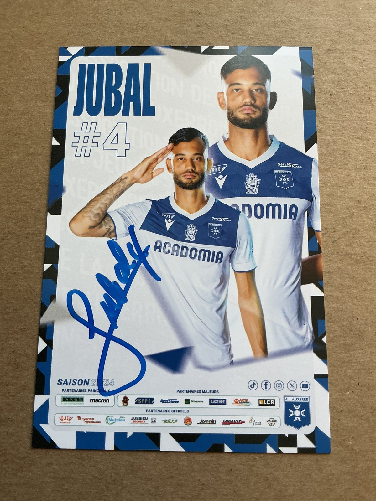 Jubal, Brazil 🇧🇷 AJ Auxerre 2023/24 hand signed - Autographs-World