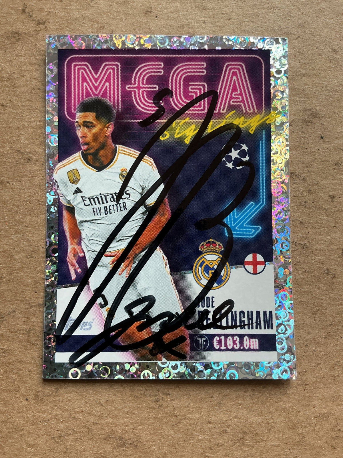 Jude Bellingham, England 🏴󠁧󠁢󠁥󠁮󠁧󠁿 Real Madrid 2023/24 Topps hand signed - Autographs-World