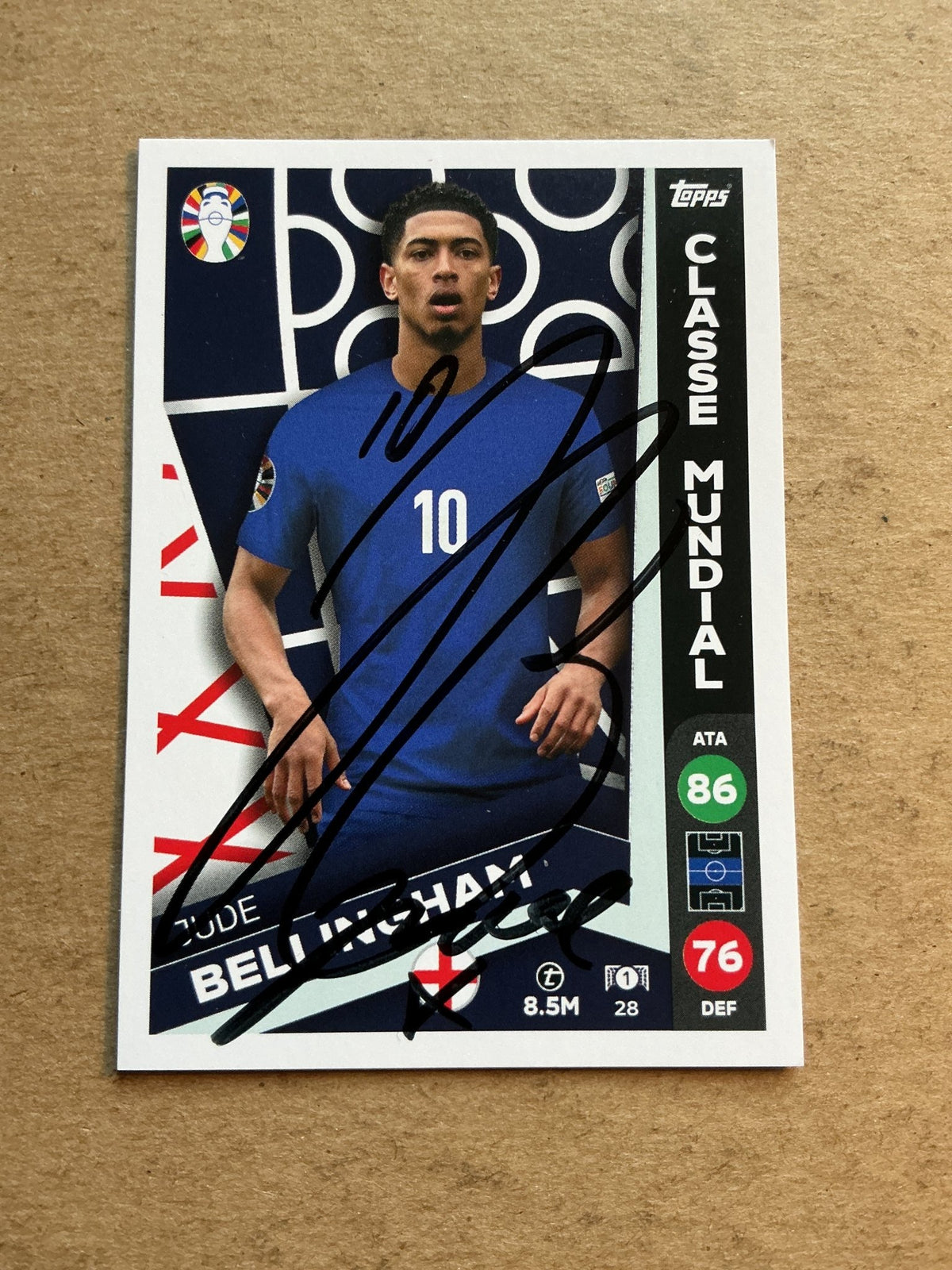 Jude Bellingham, England 🏴󠁧󠁢󠁥󠁮󠁧󠁿 UEFA Euro 2024 hand signed - Autographs-World