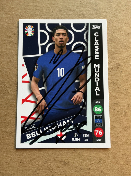 Jude Bellingham, England 🏴󠁧󠁢󠁥󠁮󠁧󠁿 UEFA Euro 2024 hand signed - Autographs-World