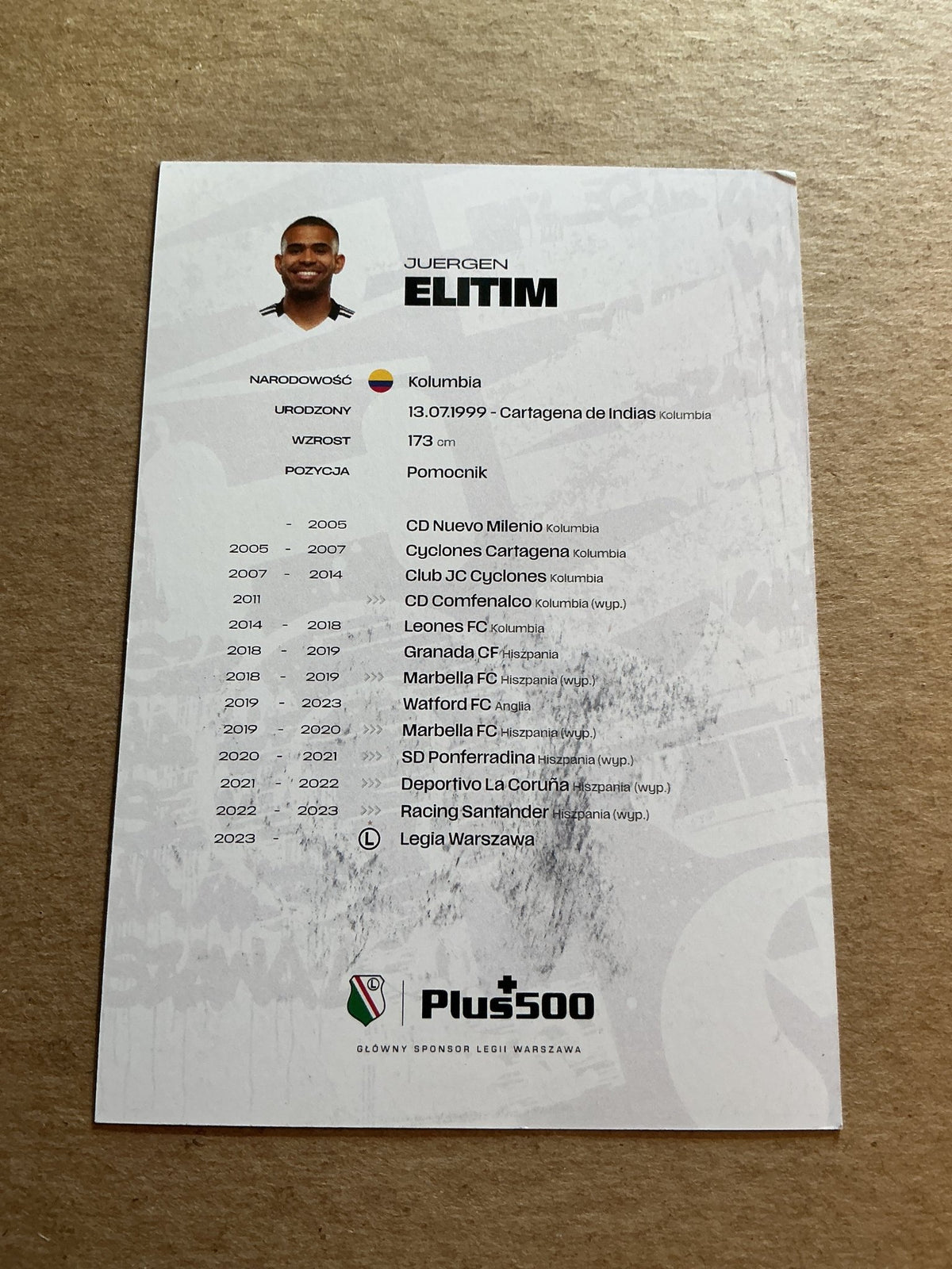 Juergen Elitim, Colombia 🇨🇴 Legia Warsaw 2024/25 hand signed - Autographs-World