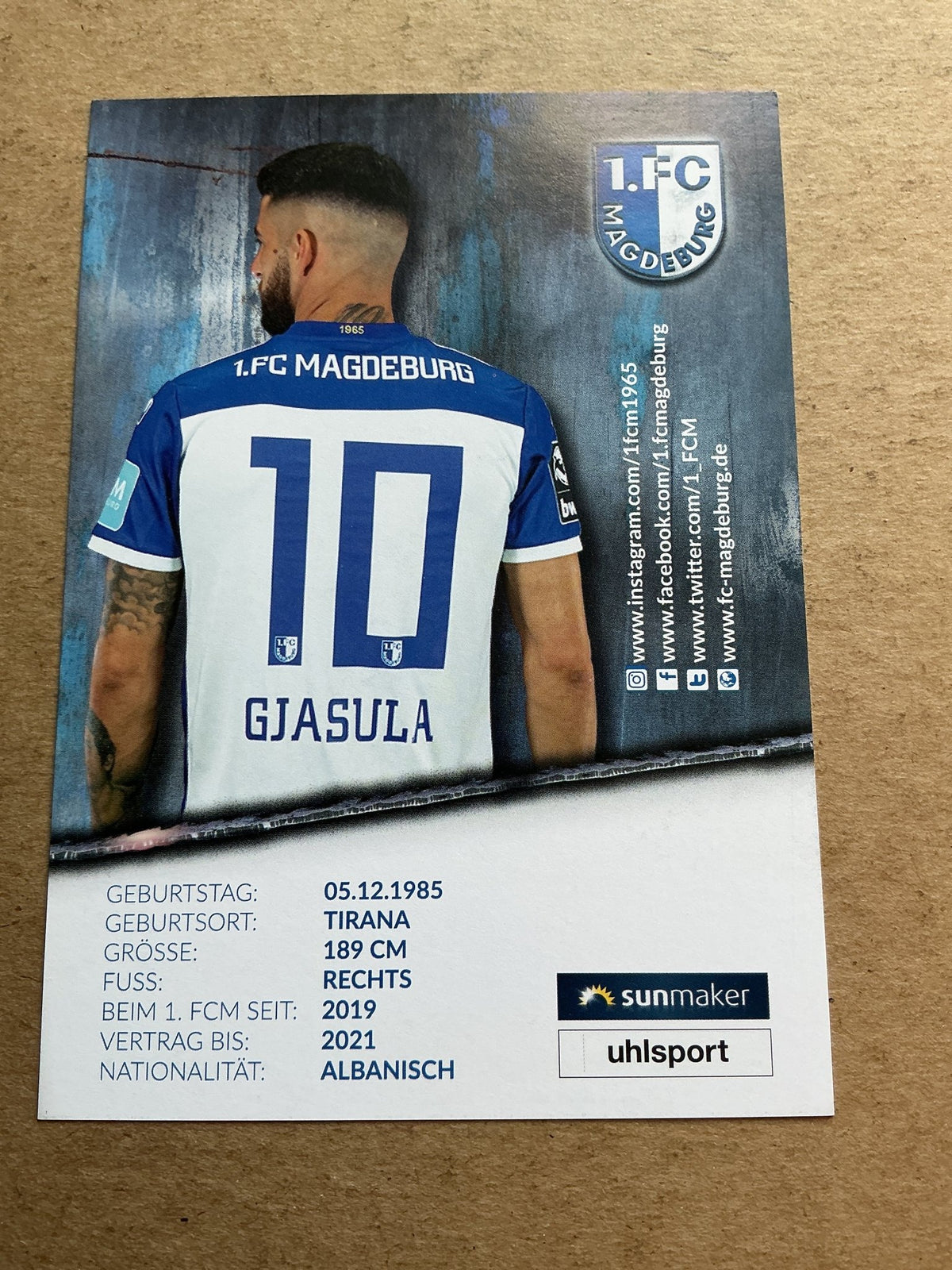 Jürgen Gjasula, Albania 🇦🇱 1.FC Magdeburg 2020/21 hand signed - Autographs-World
