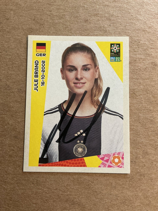 Jule Brand, Germany 🇩🇪 FIFA Women’s World Cup 2023 Panini hand signed - Autographs-World