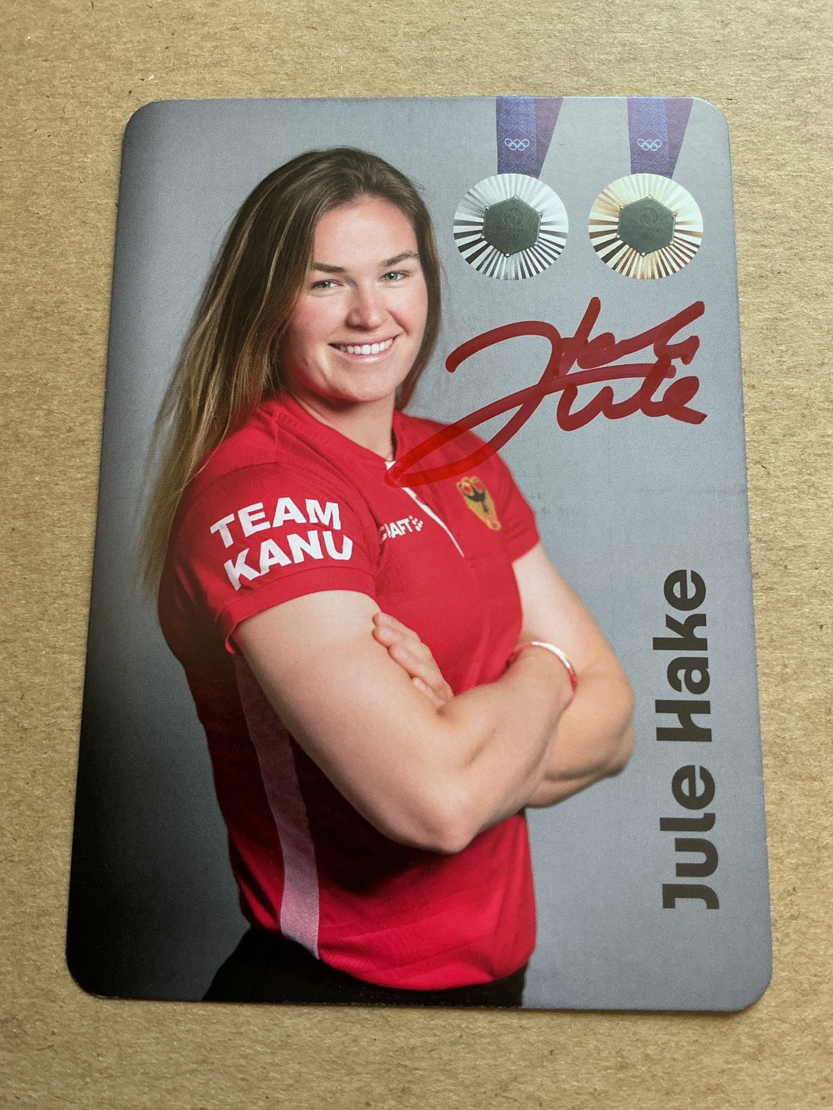 Jule Hake, Germany 🇩🇪 Canoeing Summer Olympics 2024 hand signed - Autographs-World