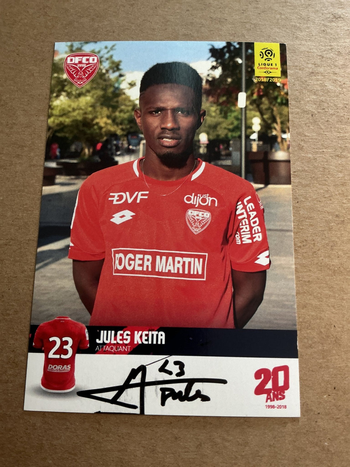 Jules Keita, Guinea 🇬🇳 Dijon FCO 2018/19 hand signed - Autographs-World