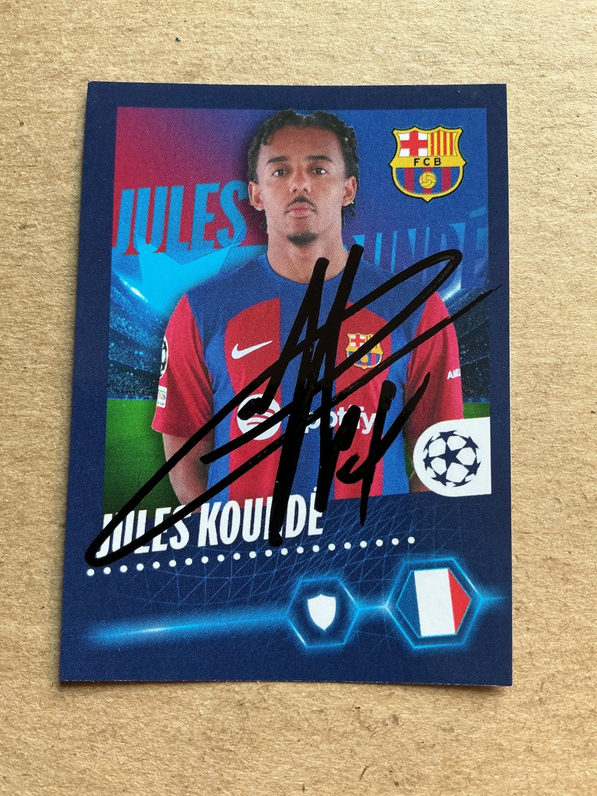 Jules Kounde, France 🇫🇷 FC Barcelona 2023/24 Topps hand signed - Autographs-World