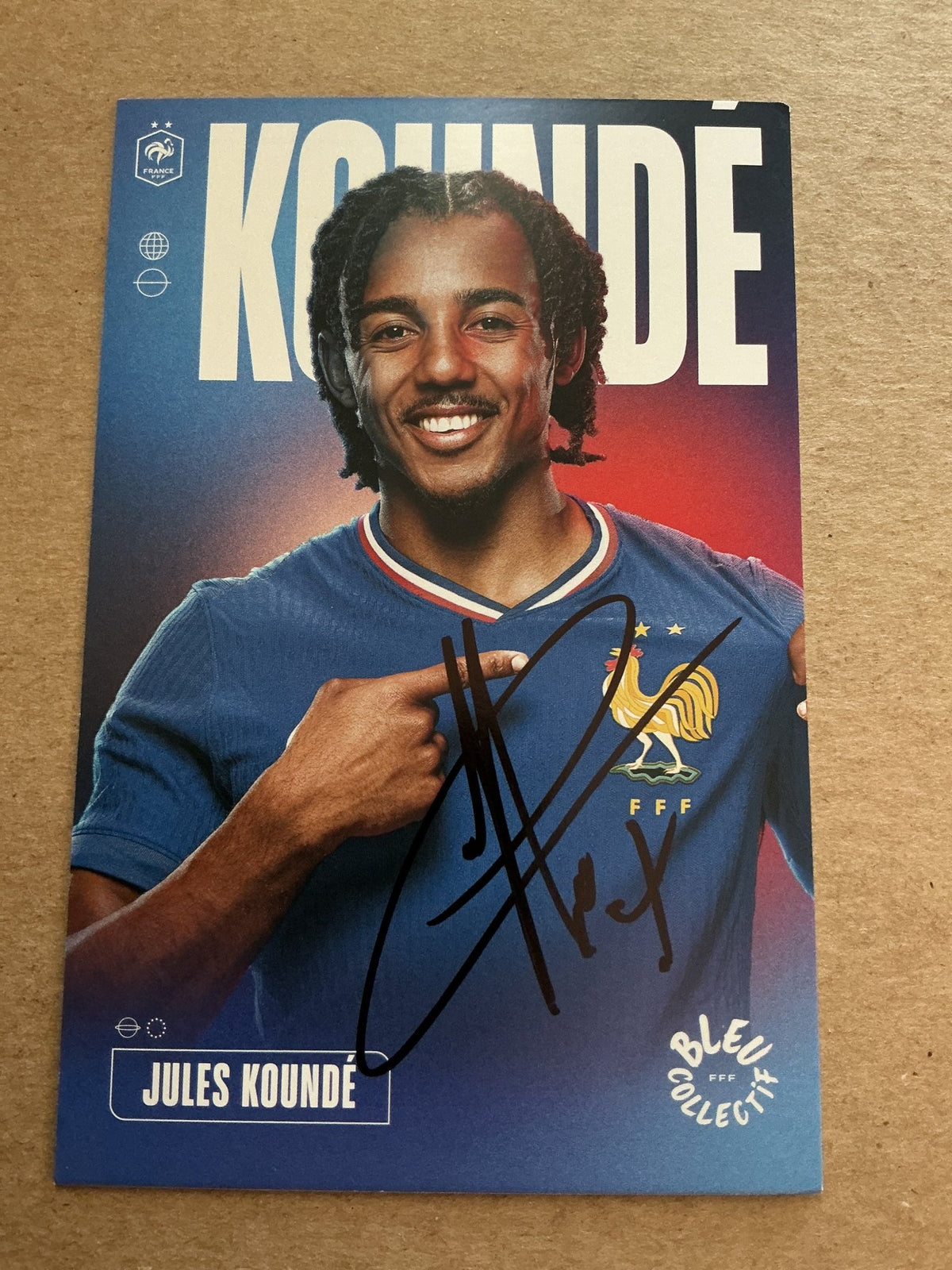 Jules Kounde, France 🇫🇷 UEFA Euro FC Barcelona 2024 hand signed - Autographs-World