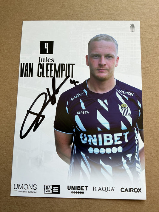 Jules Van Cleemput, Belgium 🇧🇪 Sporting Charleroi 2023/24 hand signed - Autographs-World