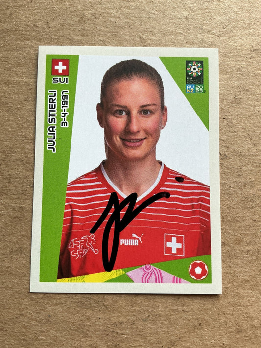 Julia Stierli, Switzerland 🇨🇭 FIFA Women’s World Cup 2023 Panini hand signed - Autographs-World