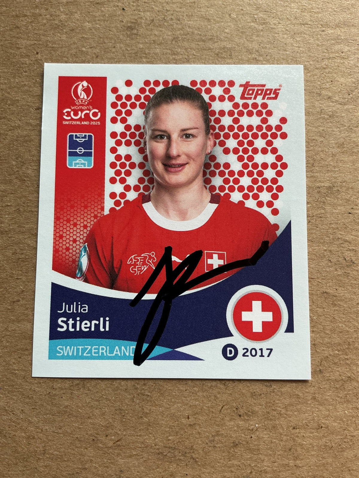 Julia Stierli, Switzerland 🇨🇭 UEFA Women’s Euro Cup 2025 Topps hand signed - Autographs-World