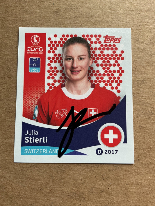 Julia Stierli, Switzerland 🇨🇭 UEFA Women’s Euro Cup 2025 Topps hand signed - Autographs-World