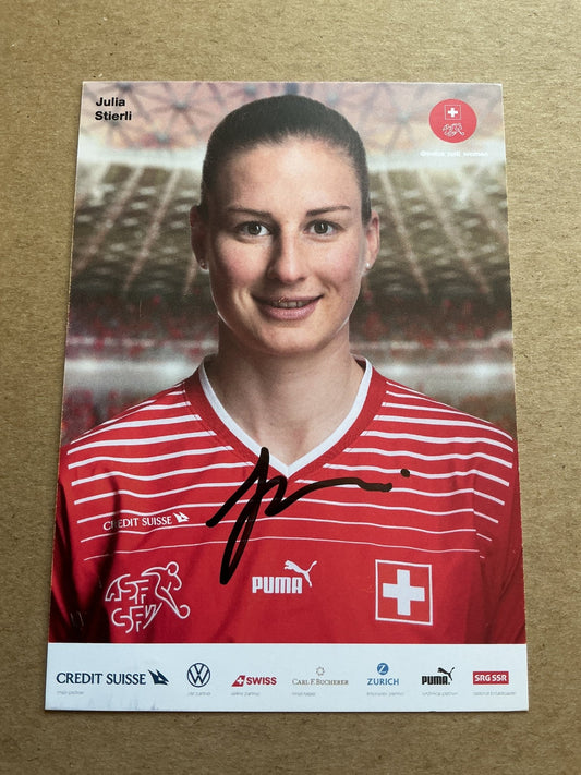 Julia Stierli, Switzerland 🇨🇭 Women’s World Cup 2023 hand signed - Autographs-World