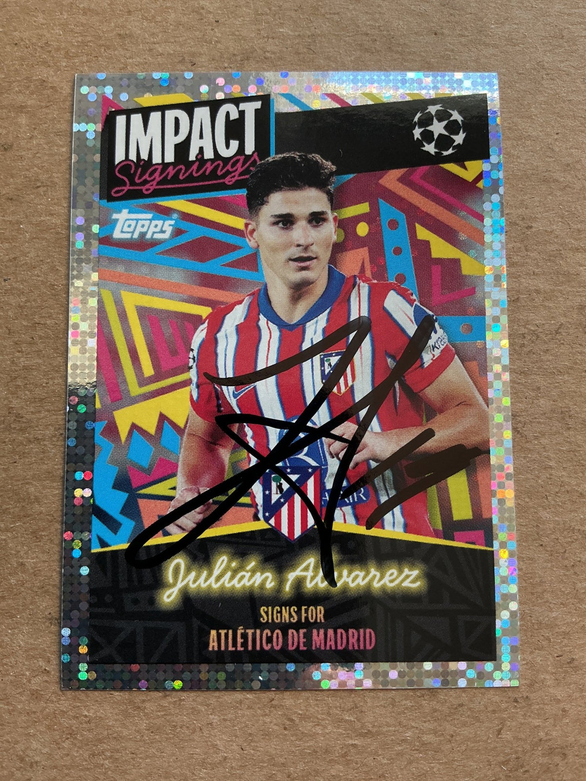Julián Alvarez, Argentina 🇦🇷 Atletico Madrid 2024/25 Topps hand signed - Autographs-World