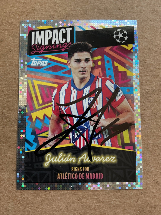 Julián Alvarez, Argentina 🇦🇷 Atletico Madrid 2024/25 Topps hand signed - Autographs-World