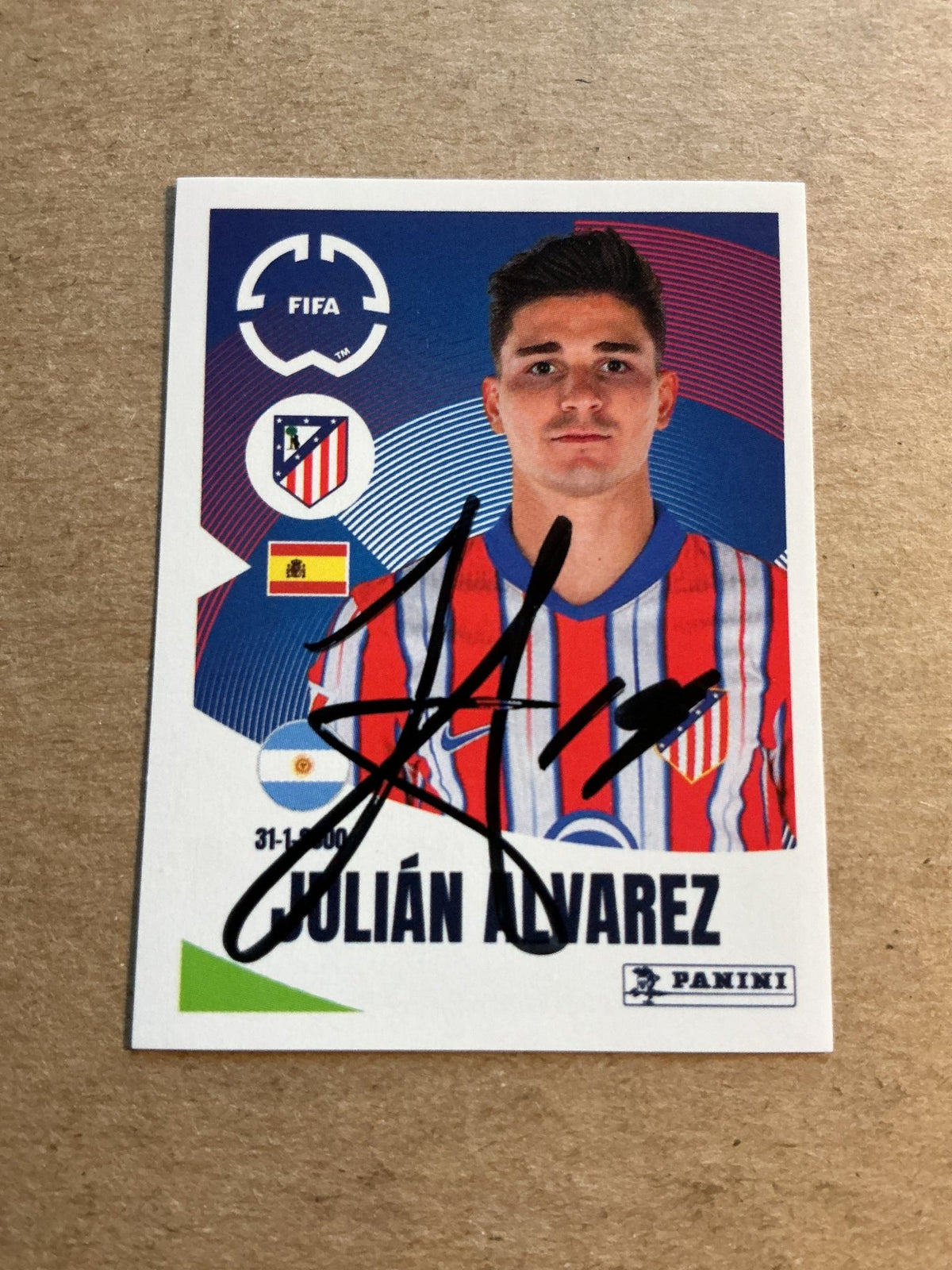 Julian Alvarez, Argentina 🇦🇷 Atletico Madrid Club World Cup 2025 Panini hand signed - Autographs-World