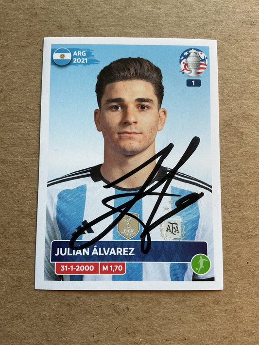 Julian Alvarez, Argentina 🇦🇷 Copa America 2024 Panini hand signed - Autographs-World