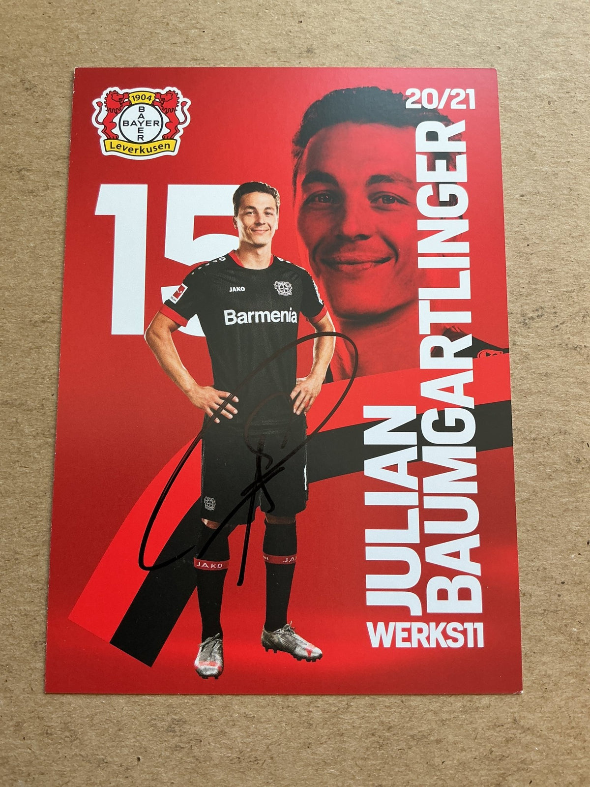 Julian Baumgartlinger, Austria 🇦🇹 Bayer 04 Leverkusen 2020/21 hand signed - Autographs-World