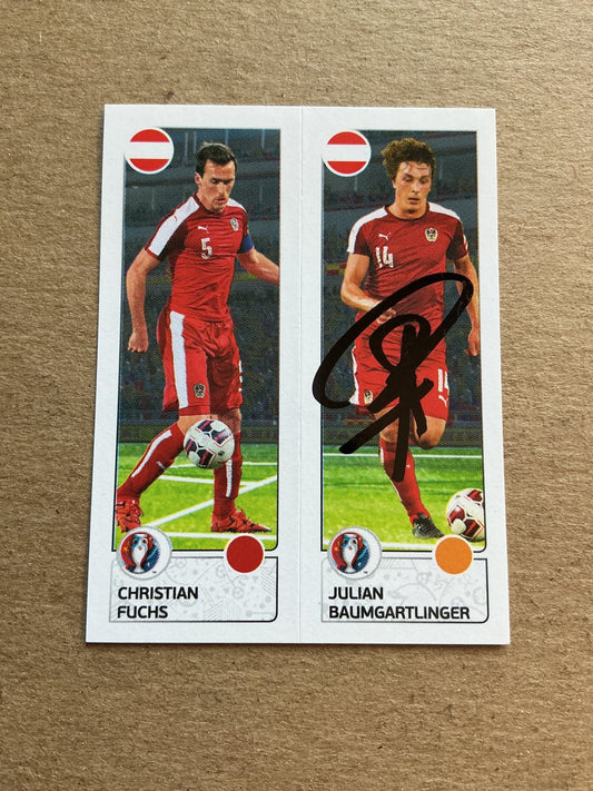 Julian Baumgartlinger, Austria 🇦🇹 UEFA Euro 2016 Panini hand signed - Autographs-World