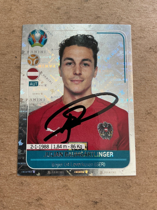 Julian Baumgartlinger, Austria 🇦🇹 UEFA Euro 2020 Panini hand signed - Autographs-World