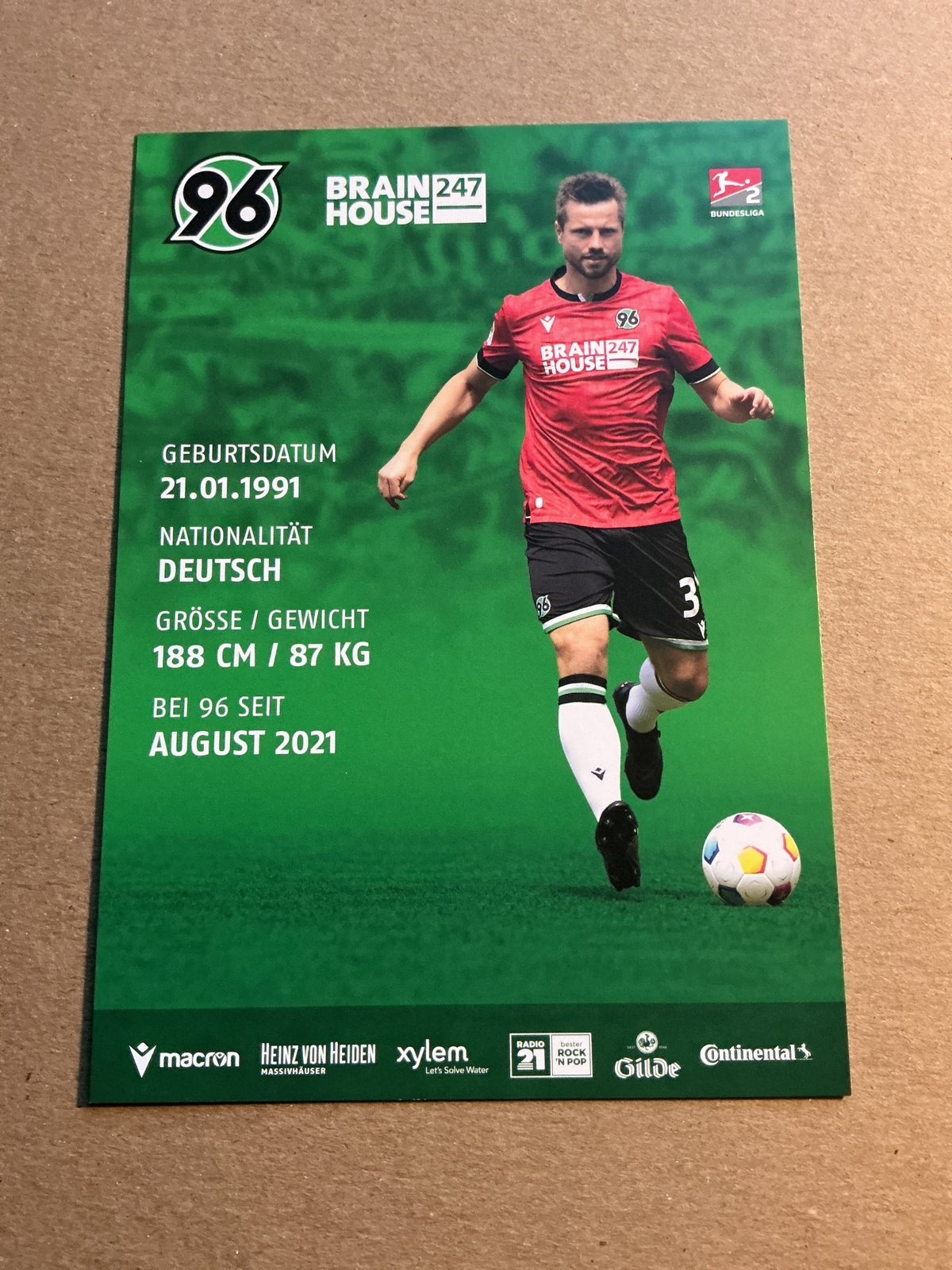 Julian Börner, Germany 🇩🇪 Hannover 96 2023/24 hand signed - Autographs-World
