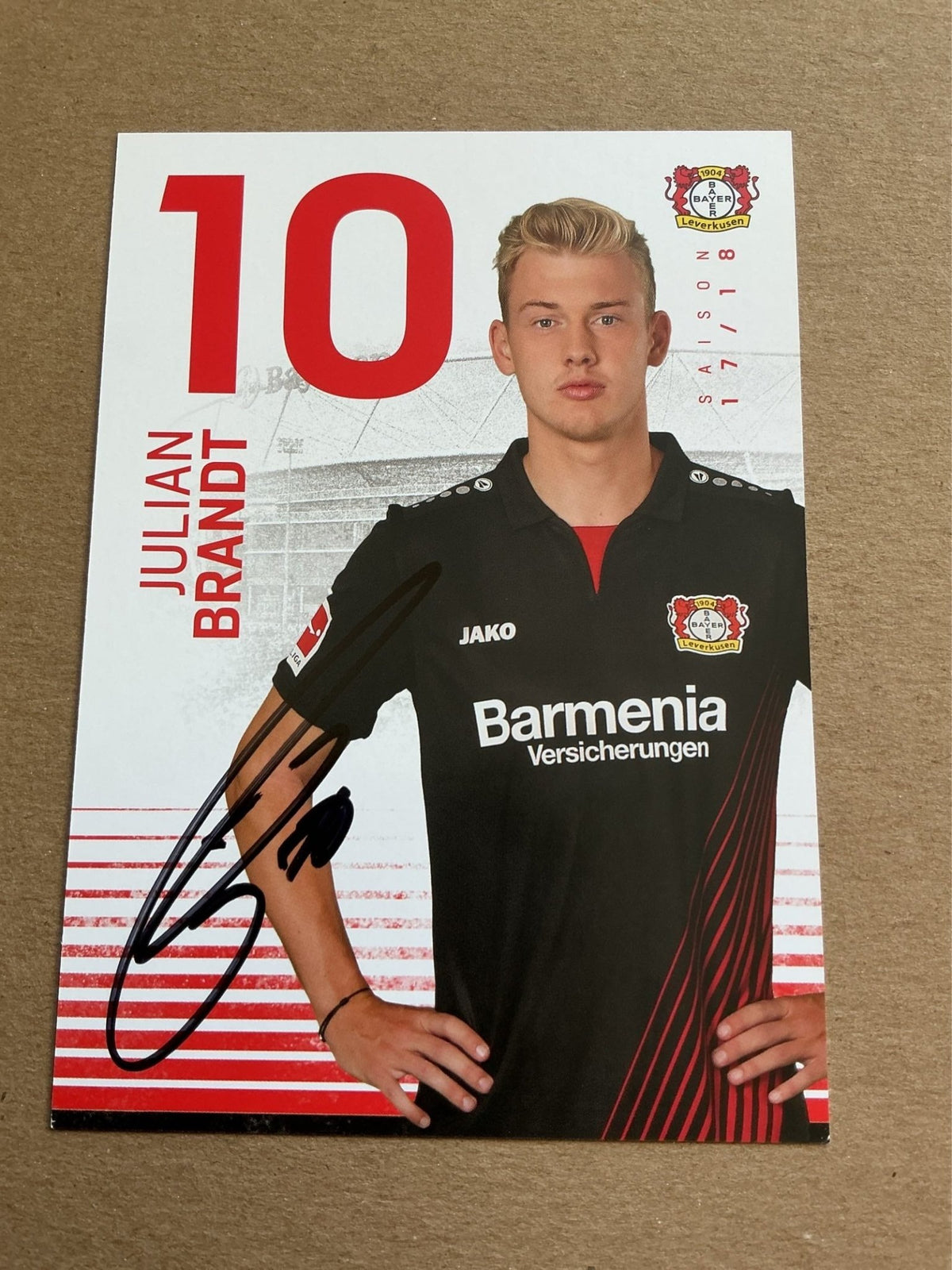 Julian Brandt, Germany 🇩🇪 Bayer 04 Leverkusen 2017/18 hand signed - Autographs-World
