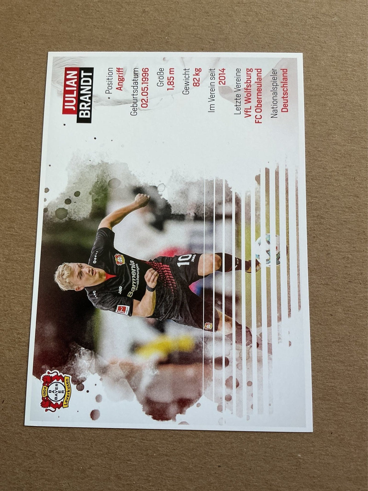 Julian Brandt, Germany 🇩🇪 Bayer 04 Leverkusen 2017/18 hand signed - Autographs-World