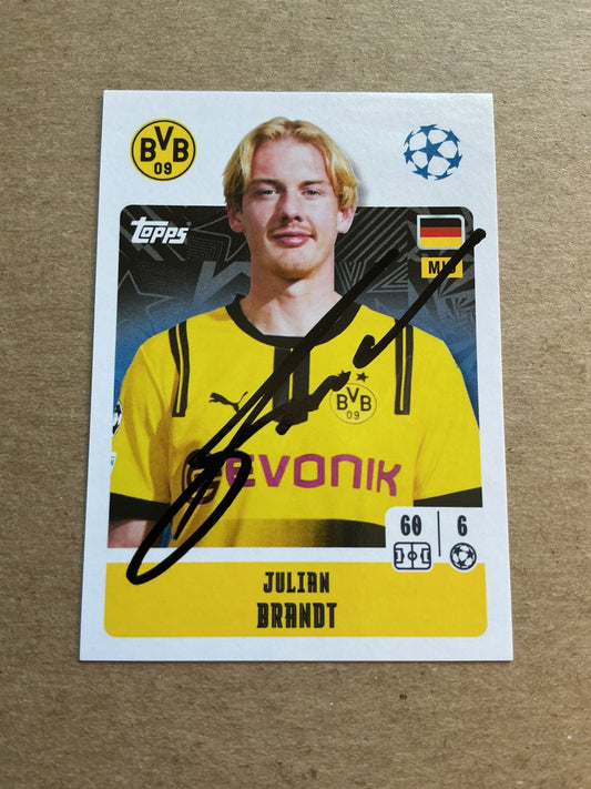 Julian Brandt, Germany 🇩🇪 Borussia Dortmund 2024/25 Topps hand signed - Autographs-World