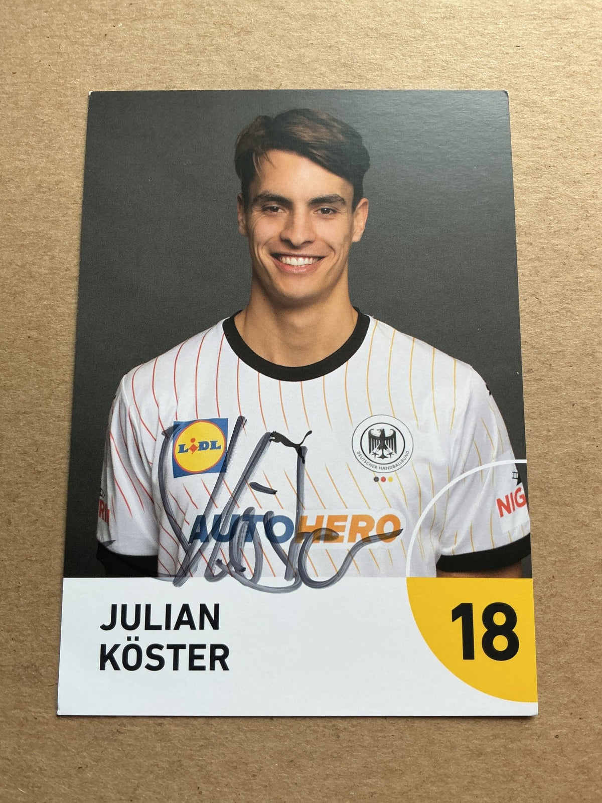 Julian Köster, Germany 🇩🇪 Handball Summer Olympics 2024 hand signed - Autographs-World